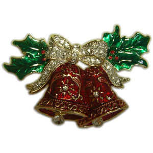 GB2237 RED BELL BROOCH