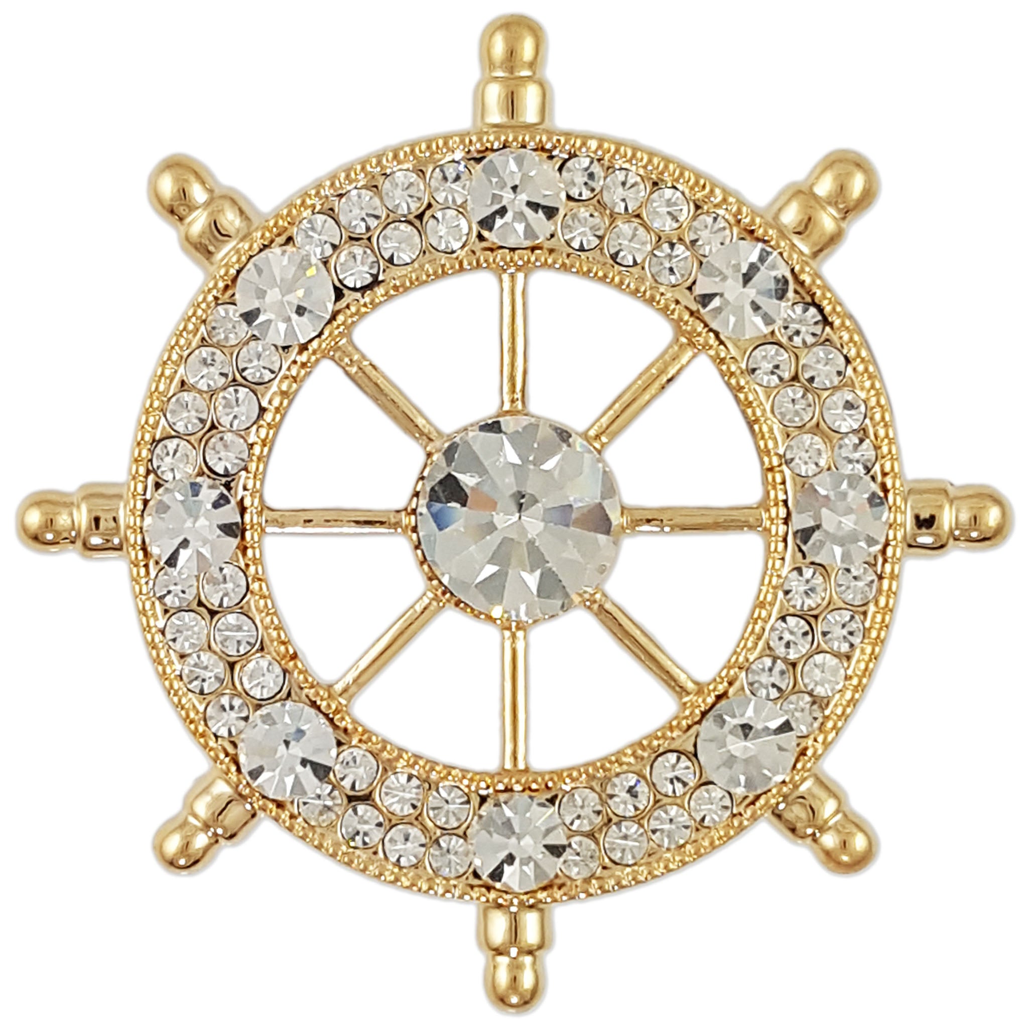 TB016 SHIP'S WHEEL BROOCH