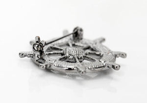 TB016 SHIP'S WHEEL BROOCH