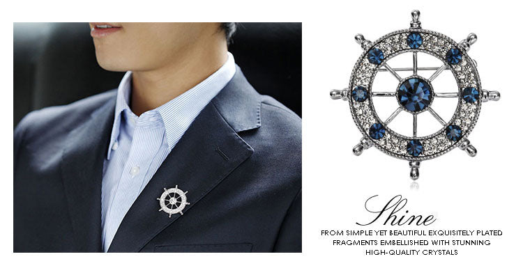 TB016 SHIP'S WHEEL BROOCH
