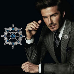 TB016 SHIP'S WHEEL BROOCH