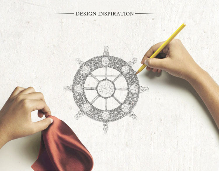 TB016 SHIP'S WHEEL BROOCH