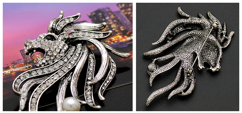 TB020 TIGER HEAD BROOCH